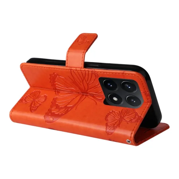 ART BUTTERFLY Peňaženkový obal pre Xiaomi 14T oranžový