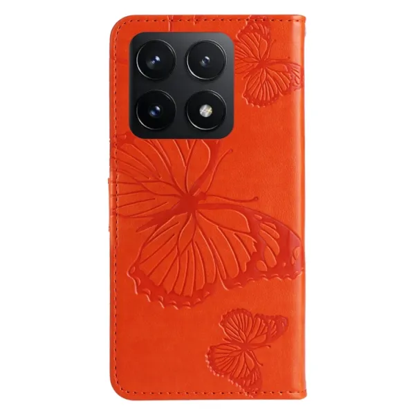 ART BUTTERFLY Peňaženkový obal pre Xiaomi 14T oranžový