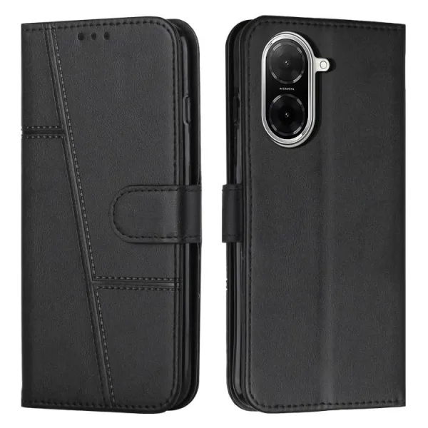 STITCHED Peňaženkový kryt pre Xiaomi Redmi A5 čierny