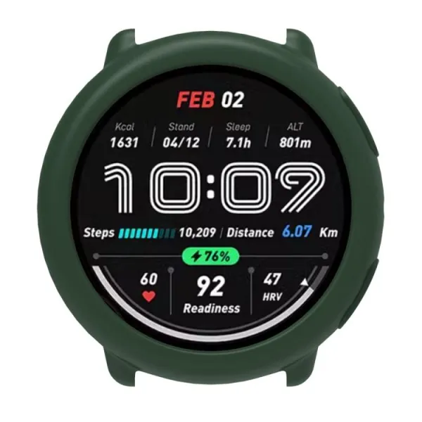 TPU HALF COVER Kryt pre Amazfit Active 2 tmavozelený