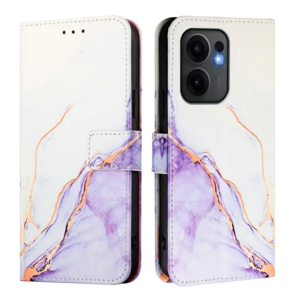 ART MARBLE Peňaženkový kryt pre Oppo Reno13 F 5G / Reno13 FS 5G WHITE PURPLE