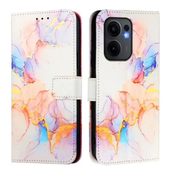 ART MARBLE Peňaženkový kryt pre Oppo Reno13 F 5G / Reno13 FS 5G WHITE ORANGE