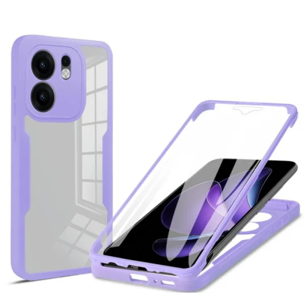 DUAL Obojstranný kryt s fóliou Oppo Reno13 F 5G / Reno13 FS 5G fialový