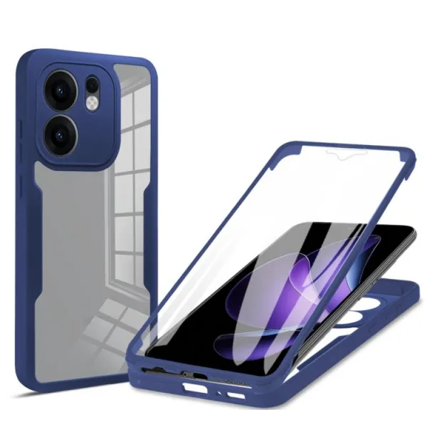 DUAL Obojstranný kryt s fóliou Oppo Reno13 F 5G / Reno13 FS 5G modrý