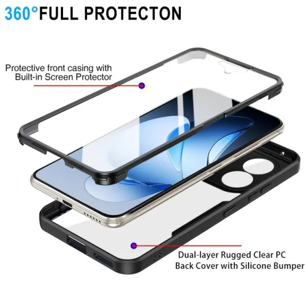 DUAL Obojstranný kryt s fóliou Oppo Reno13 5G modrý