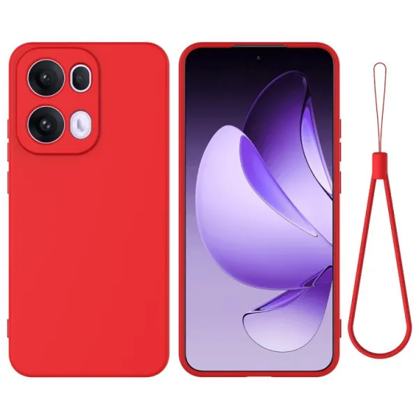 RUBBER Ochranný kryt pre Oppo Reno13 Pro 5G červený