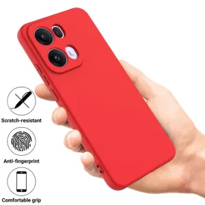 RUBBER Ochranný kryt pre Oppo Reno13 Pro 5G červený