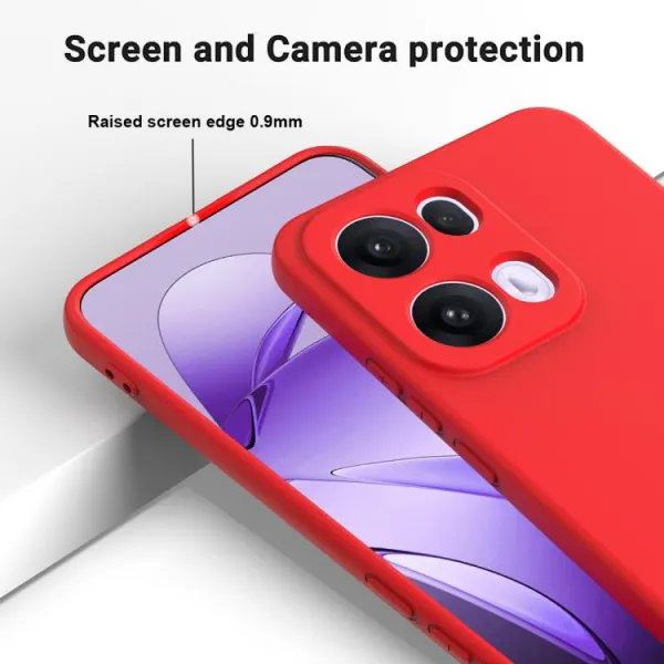 RUBBER Ochranný kryt pre Oppo Reno13 Pro 5G červený