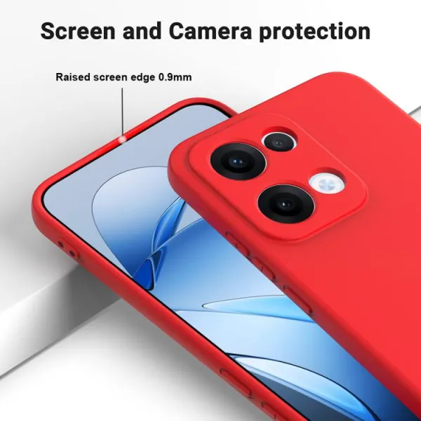 RUBBER Ochranný obal pre Oppo Reno13 5G červený