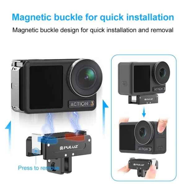 PULUZ Rýchloupínací magnetický držiak DJI Osmo Action 5 Pro / Action 4 / Action 3