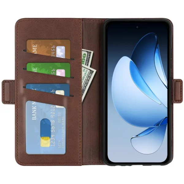 SIDE Peňaženkové puzdro pre Oppo Reno13 5G tmavohnedé
