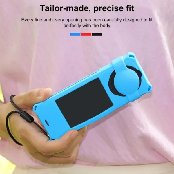 PULUZ Silikónový obal pre akčnú kameru Insta360 X5 modrý