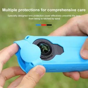 PULUZ Silikónový obal pre akčnú kameru Insta360 X5 modrý