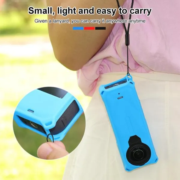 PULUZ Silikónový obal pre akčnú kameru Insta360 X5 modrý