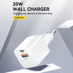 WOZINSKY CMWCW 20W Sieťová nabíjačka USB-C / USB-A biela