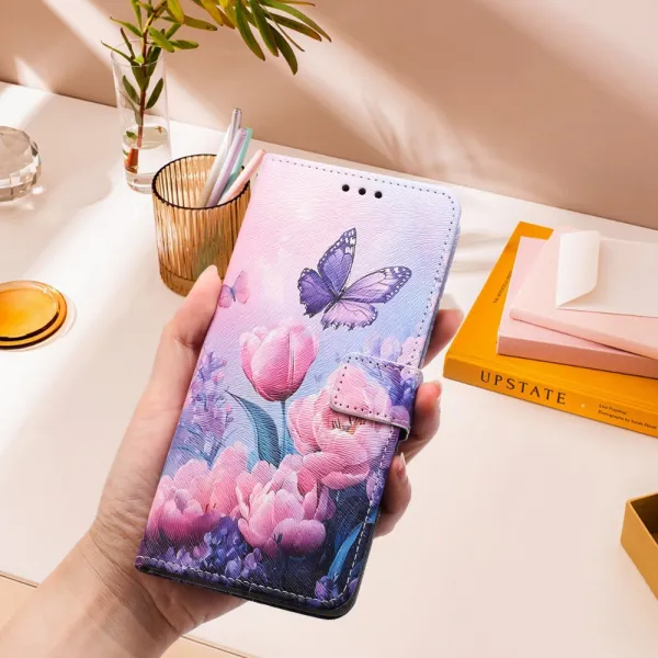 ART Peňaženkový kryt pre Xiaomi Redmi A5 PINK FLOWER