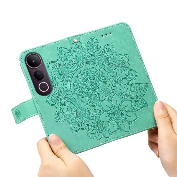 ART MANDALA Peňaženkový kryt pre Vivo V50 Lite zelený