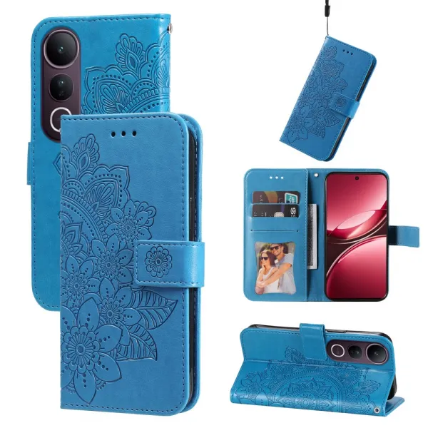 ART MANDALA Peňaženkový kryt pre Vivo V50 Lite modrý