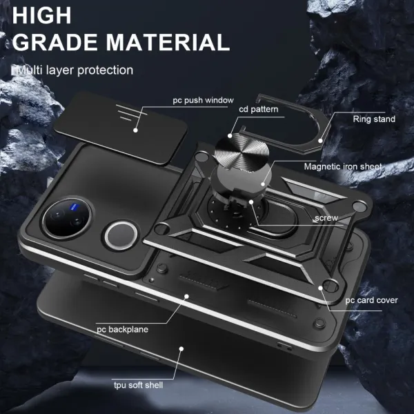 RING CAMERA Kryt s držiakom pre Vivo V50 5G ružový