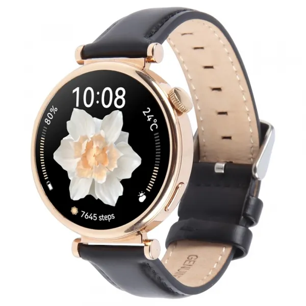 LEATHER Kožený remienok pre Garmin Lily 2 / Lily 2 Active čierny
