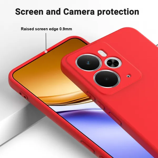 RUBBER Ochranný kryt pre Realme 14 5G / Realme 14T 5G červený