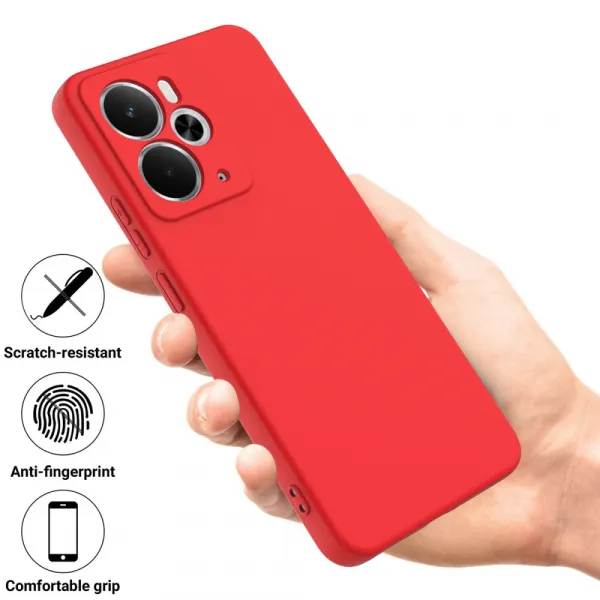 RUBBER Ochranný kryt pre Realme 14 5G / Realme 14T 5G červený