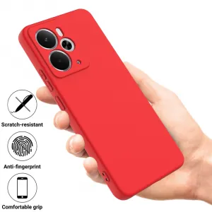 RUBBER Ochranný kryt pre Realme 14 5G / Realme 14T 5G červený