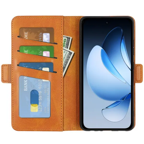 SIDE Peňaženkové puzdro pre Oppo Reno13 5G svetlohnedé