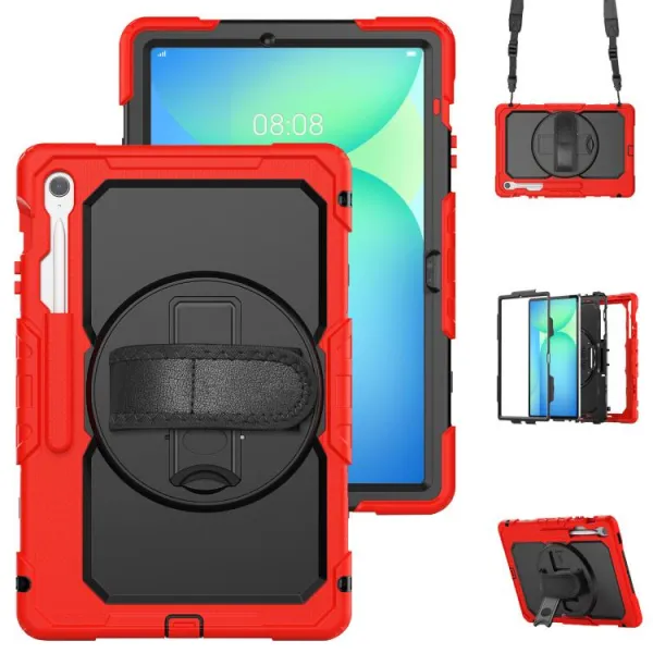 SOLID 360 Odolný obal pre Samsung Galaxy Tab S10 FE+ červený