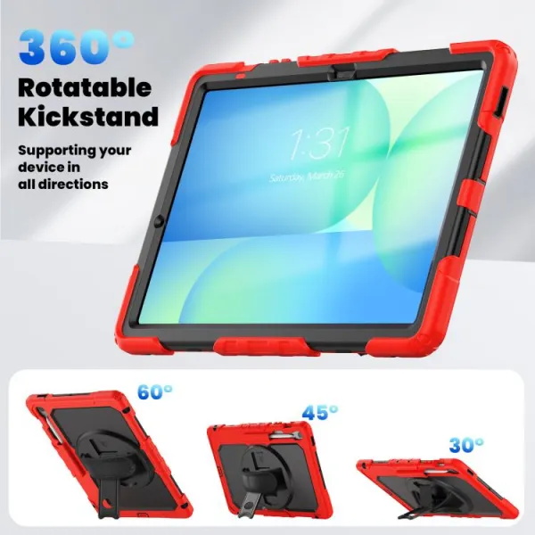 SOLID 360 Odolný obal pre Samsung Galaxy Tab S10 FE+ červený