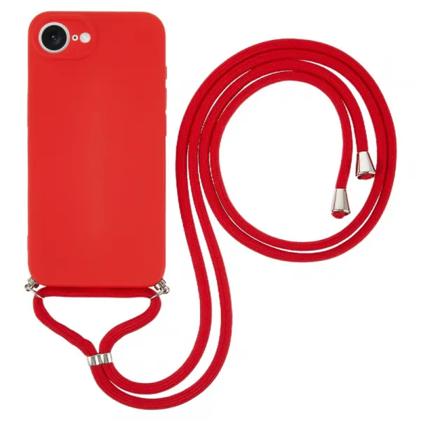 ROPE Kryt so šnúrkou Apple iPhone 16e / iPhone 17e červený