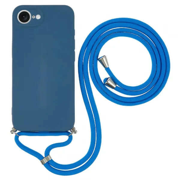ROPE Kryt so šnúrkou Apple iPhone 16e / iPhone 17e tmavomodrý