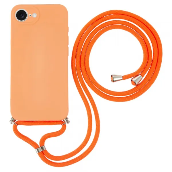 ROPE Kryt so šnúrkou Apple iPhone 16e / iPhone 17e oranžový