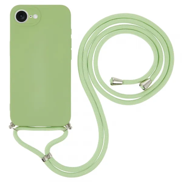 ROPE Kryt so šnúrkou Apple iPhone 16e / iPhone 17e svetlozelený