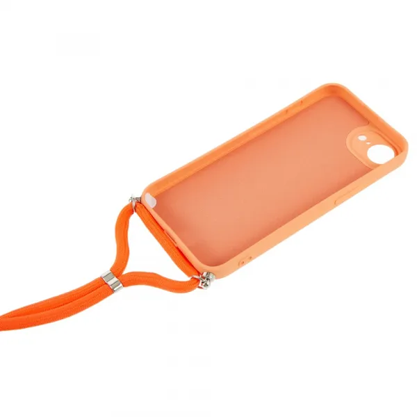 ROPE Kryt so šnúrkou Apple iPhone 16e / iPhone 17e oranžový