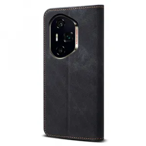 DENIM Peňaženkový kryt pre Honor 400 Pro 5G čierny