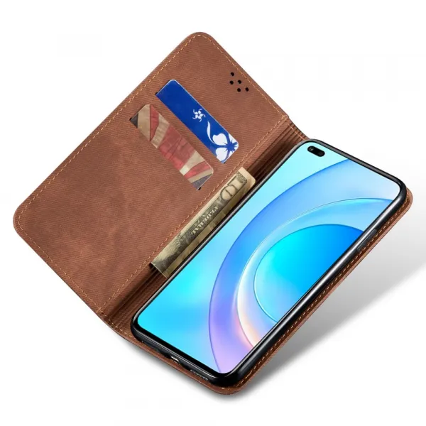 DENIM Peňaženkový kryt pre Honor 400 Pro 5G hnedý