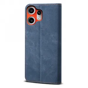 DENIM Peňaženkový kryt pre CMF Phone 2 Pro modrý