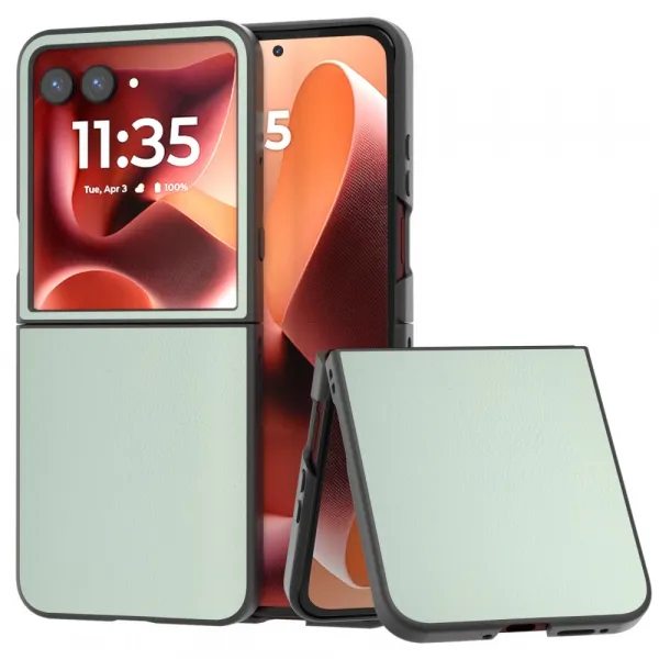 LEATHER Ochranný kryt pre Motorola Razr 60 Ultra / Razr 70 Ultra svetlozelený