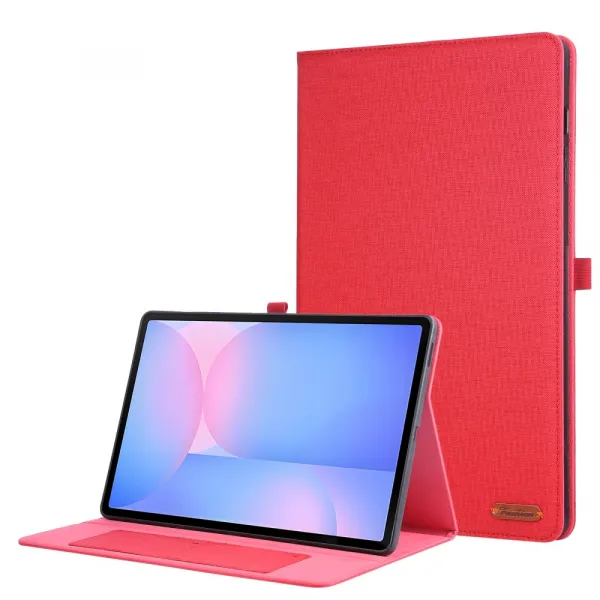 FABRIC Zaklápací kryt pre Samsung Galaxy Tab S10 FE+ červený