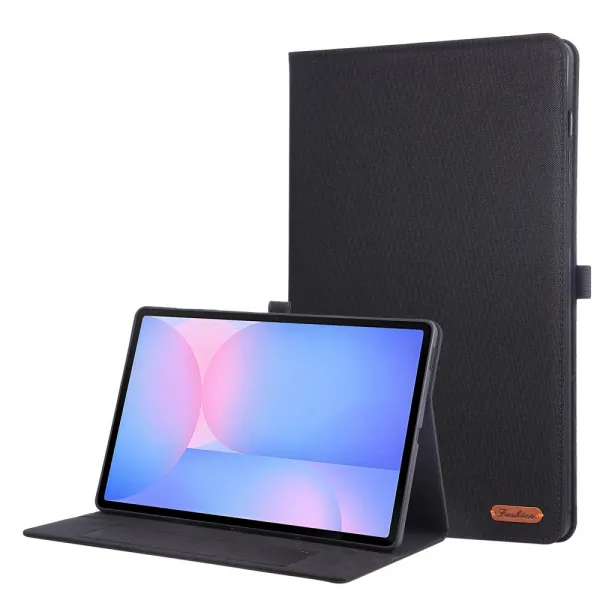 FABRIC Zaklápací kryt pre Samsung Galaxy Tab S10 FE+ čierny