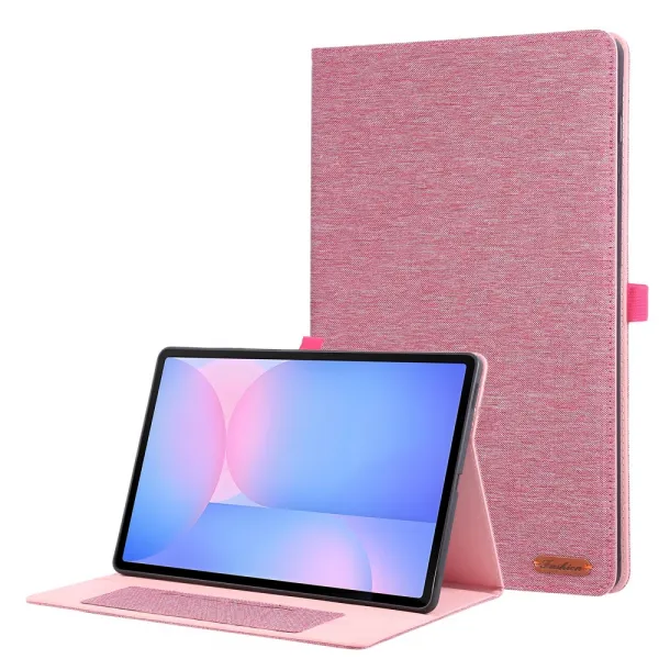 FABRIC Zaklápací kryt pre Samsung Galaxy Tab S10 FE+ ružový
