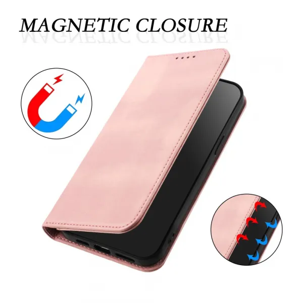 MAGNETIC Zaklápací kryt pre Motorola Edge 60 Pro ružový