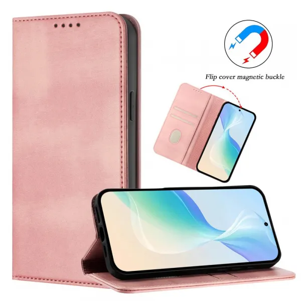 MAGNETIC Zaklápací kryt pre Motorola Edge 60 Pro ružový