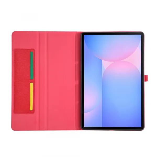 FABRIC Zaklápací kryt pre Samsung Galaxy Tab S10 FE+ červený