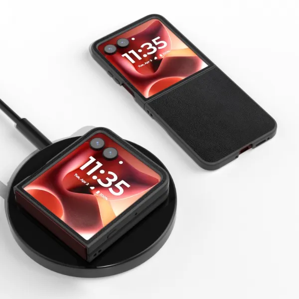LEATHER Ochranný kryt pre Motorola Razr 60 Ultra / Razr 70 Ultra čierny