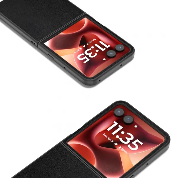 LEATHER Ochranný kryt pre Motorola Razr 60 Ultra / Razr 70 Ultra čierny