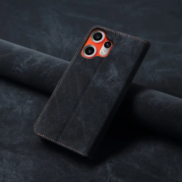 DENIM Peňaženkový kryt pre CMF Phone 2 Pro čierny