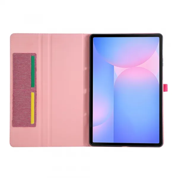 FABRIC Zaklápací kryt pre Samsung Galaxy Tab S10 FE+ ružový
