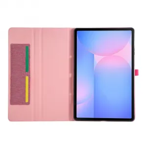 FABRIC Zaklápací kryt pre Samsung Galaxy Tab S10 FE+ ružový